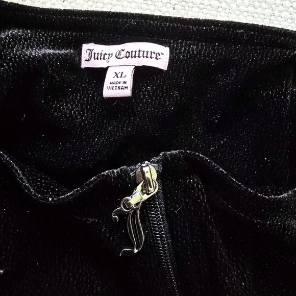 JUICY COUTURE Sparkly Velour Track Jacket XL Y2K - Picture 3 of 3